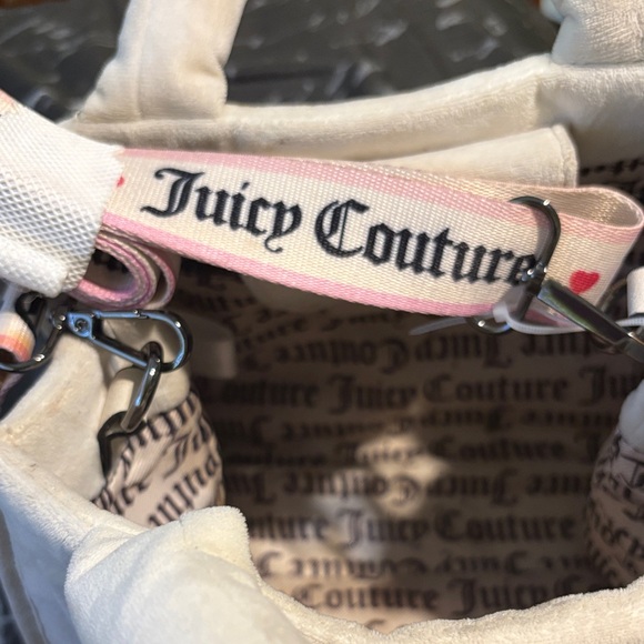 Juicy Couture Cream Cosmetic Bag with Rhinestone Logo - Picture 3 of 4